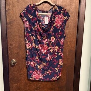 Lane Bryant Navy Floral Blouse 18/20
